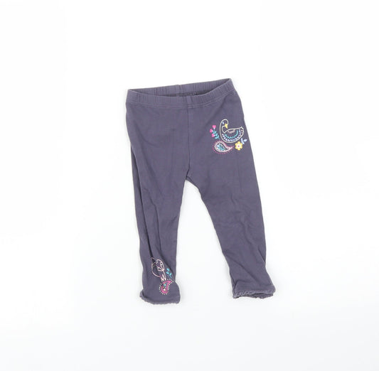 Nutmeg Baby Purple Floral   Leggings Size 9-12 Months