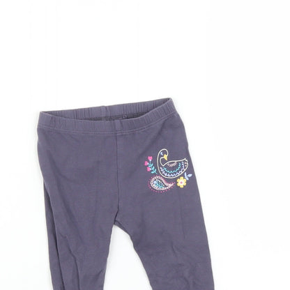 Nutmeg Baby Purple Floral   Leggings Size 9-12 Months