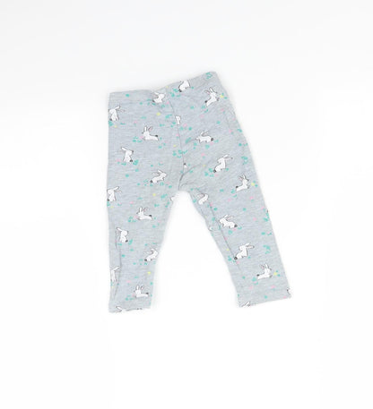 Primark Baby Grey    Leggings Size 9-12 Months  - Rabbit print