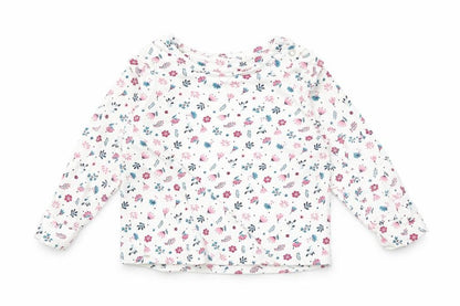 Nutmeg Baby White Floral  Basic T-Shirt Size 9-12 Months