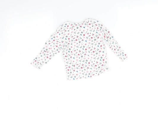 Nutmeg Baby White Floral  Basic T-Shirt Size 9-12 Months