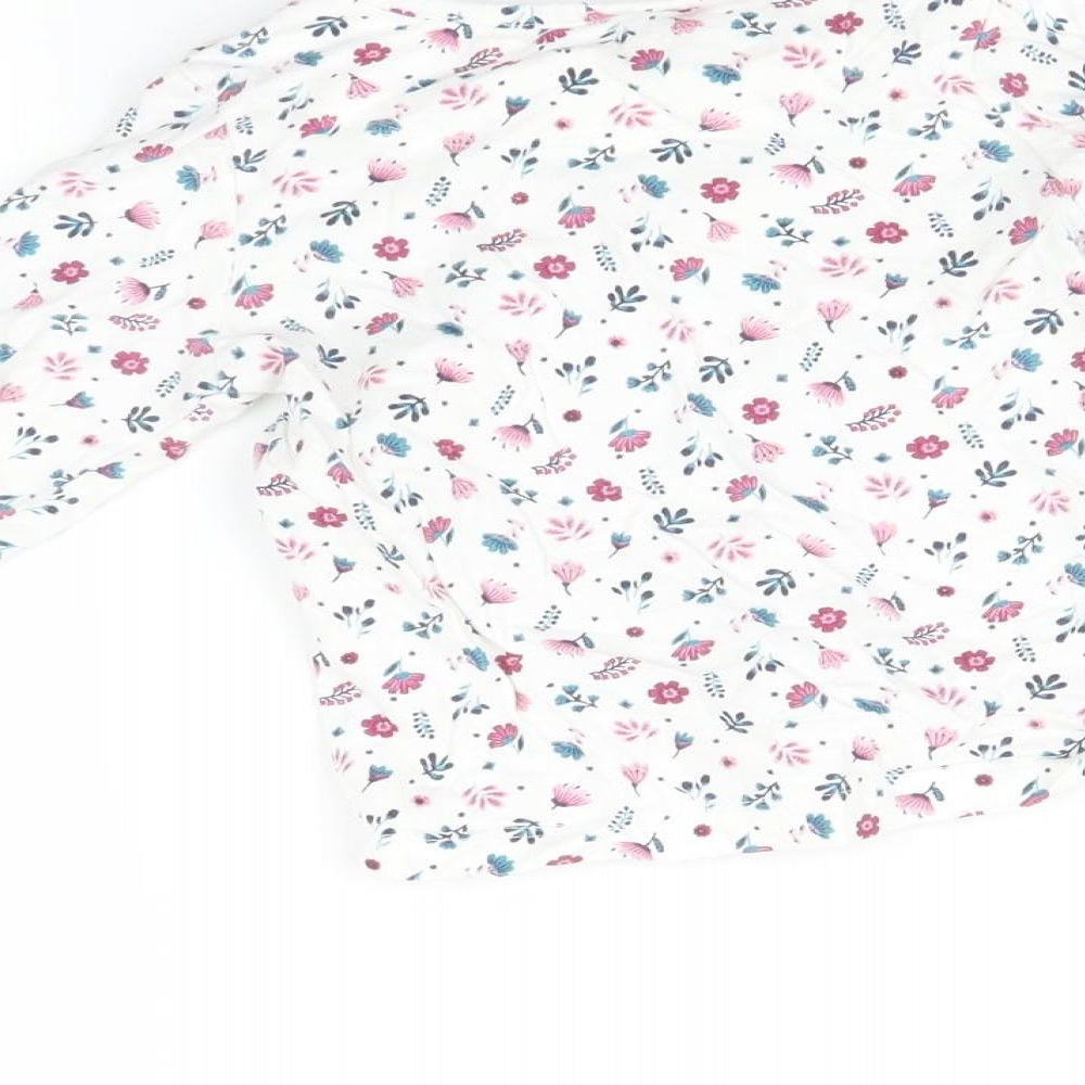 Nutmeg Baby White Floral  Basic T-Shirt Size 9-12 Months