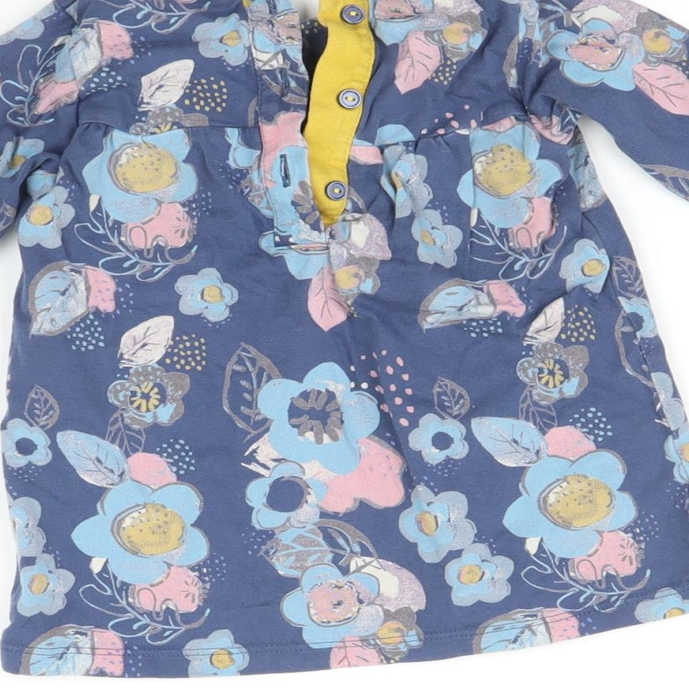 Marks and Spencer Baby Blue Floral  Basic T-Shirt Size 9-12 Months