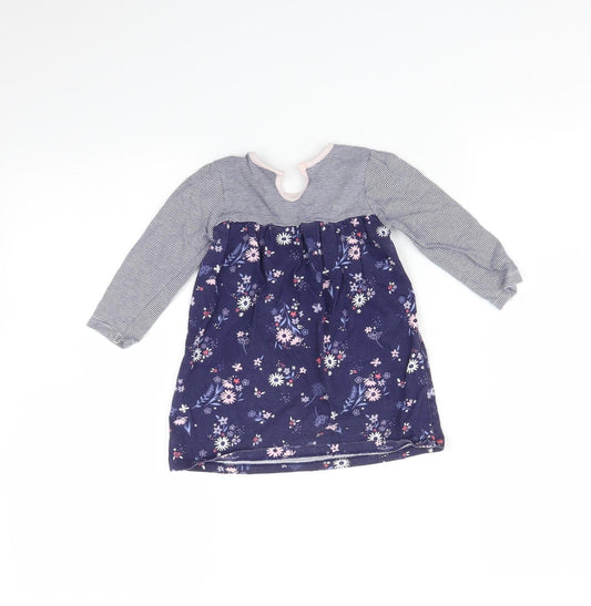 George Baby Blue Floral  Fit & Flare  Size 9-12 Months