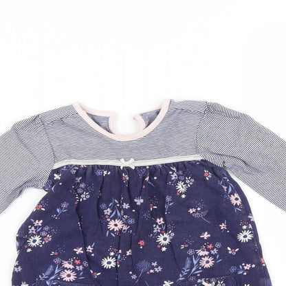 George Baby Blue Floral  Fit & Flare  Size 9-12 Months