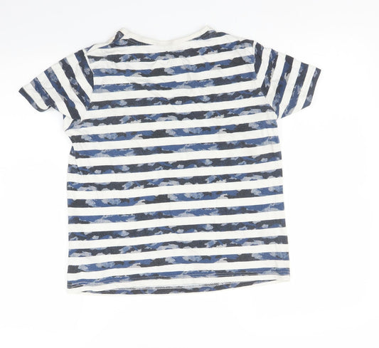 F&F Boys Blue Striped  Basic T-Shirt Size 11-12 Years