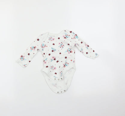 George Baby White Floral  Babygrow One-Piece Size 3-6 Months