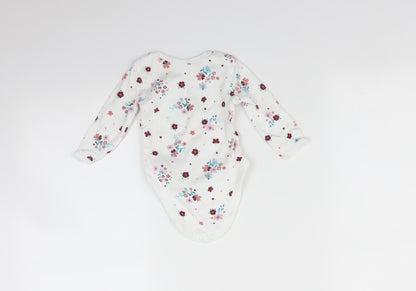 George Baby White Floral  Babygrow One-Piece Size 3-6 Months