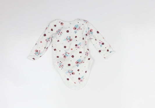 George Baby White Floral  Babygrow One-Piece Size 3-6 Months