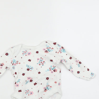 George Baby White Floral  Babygrow One-Piece Size 3-6 Months