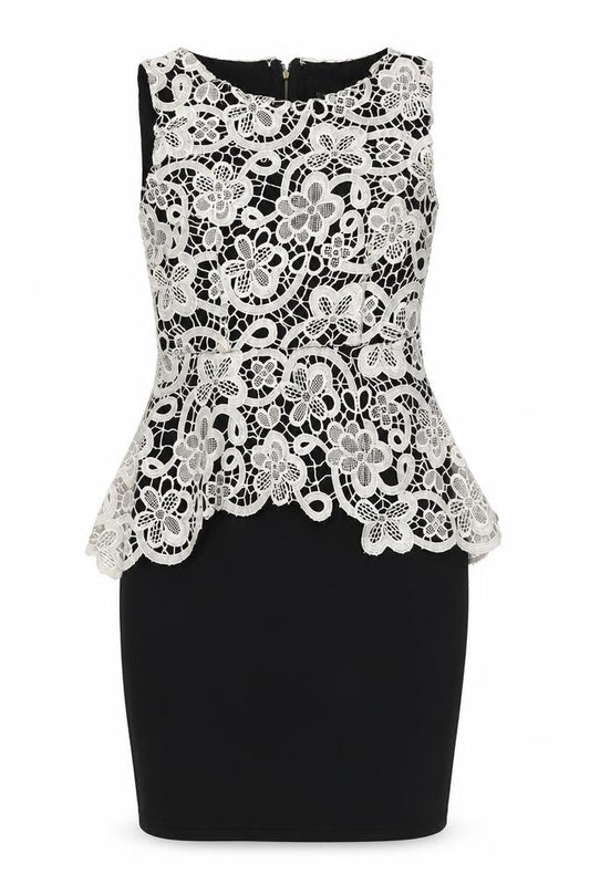 Front view of Izabel london women’s black bodycon, size UK 10