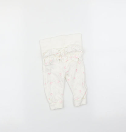 Mothercare Baby White Floral   Leggings Size 3-6 Months
