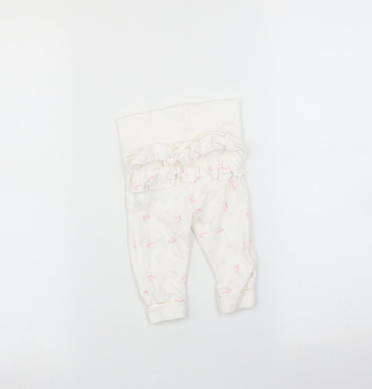 Mothercare Baby White Floral   Leggings Size 3-6 Months
