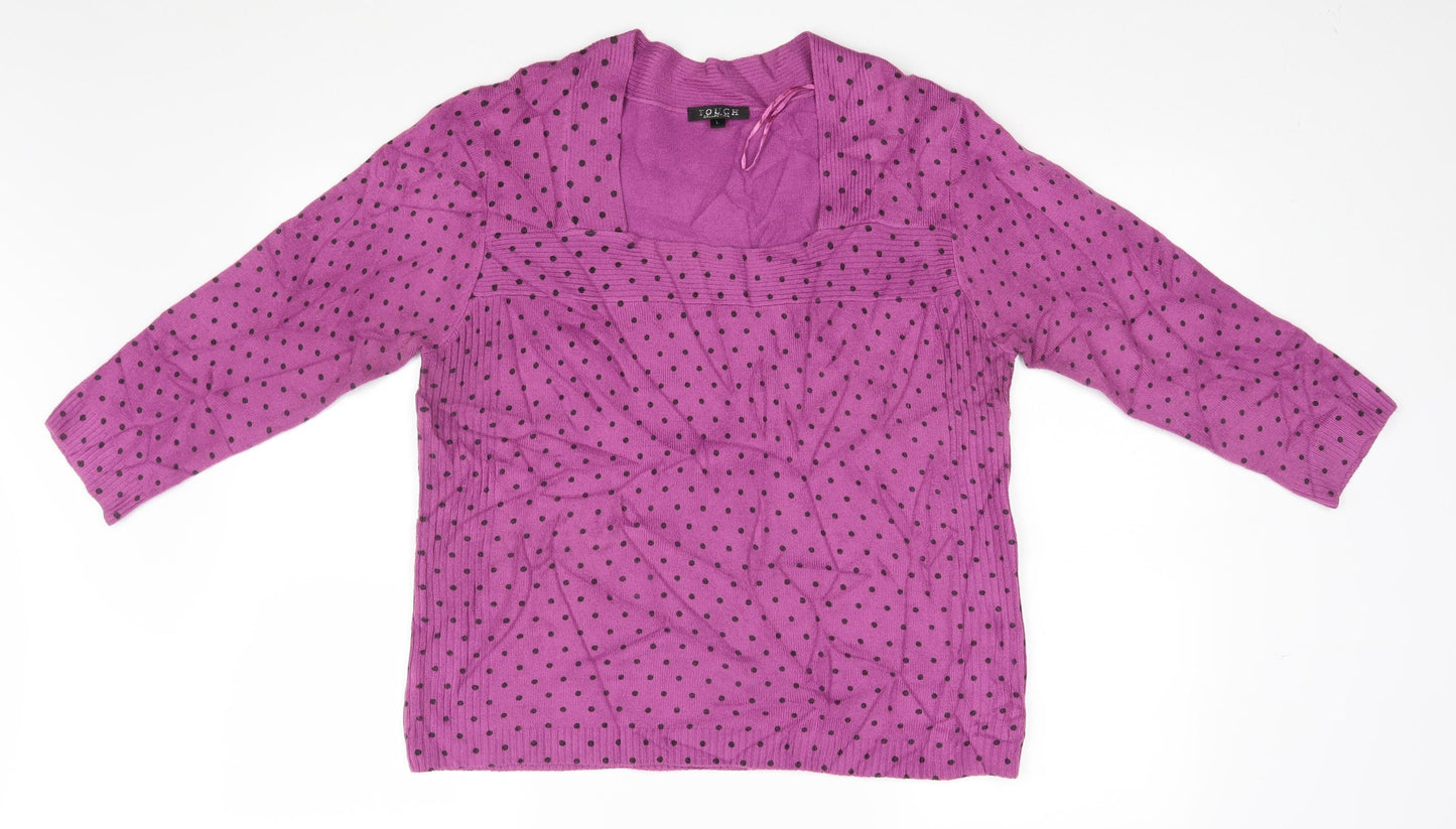 Womens UK Size L Touch Pink Pullover Jumper