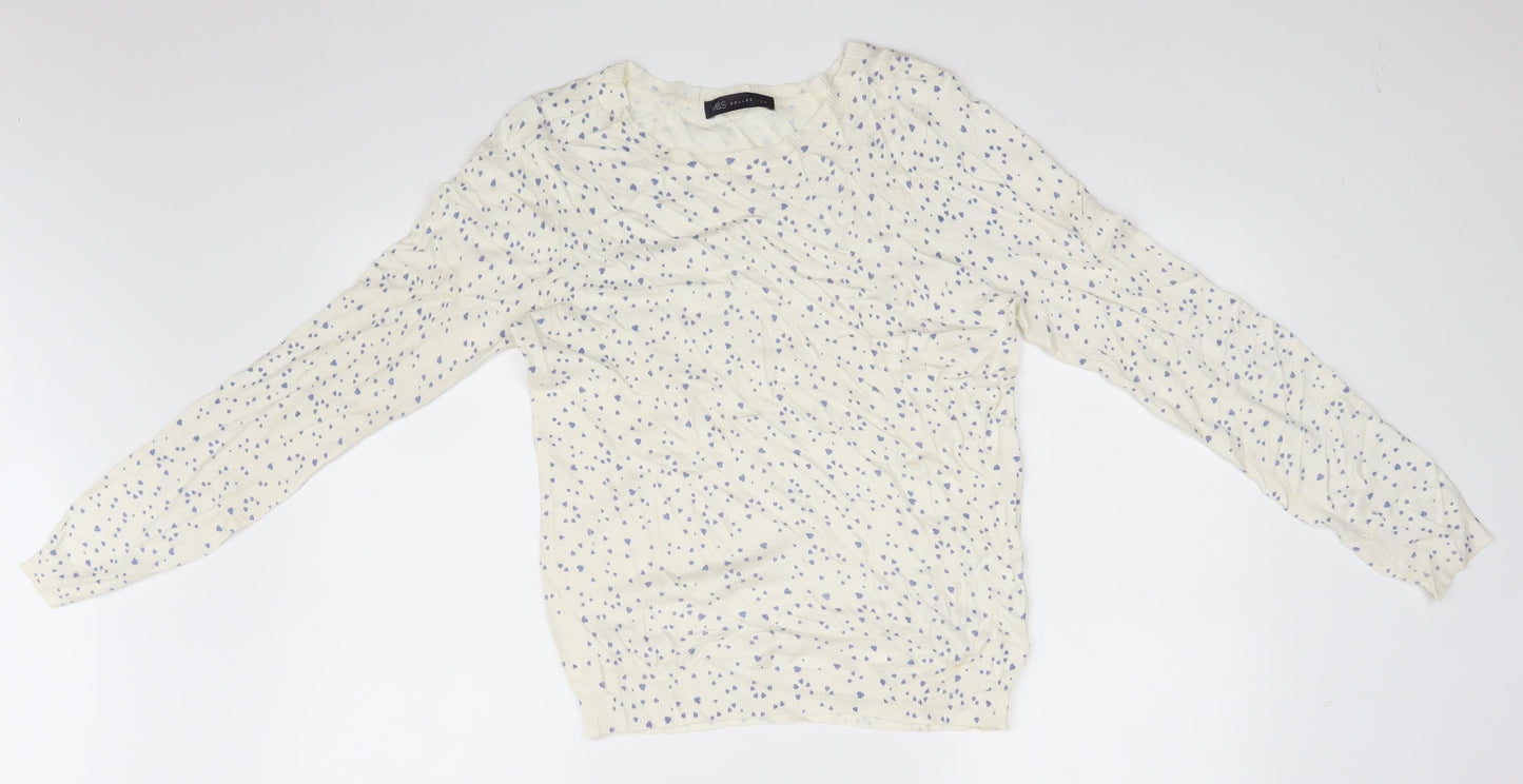 Womens UK Size 10 Marks and Spencer White Pullover Jumper