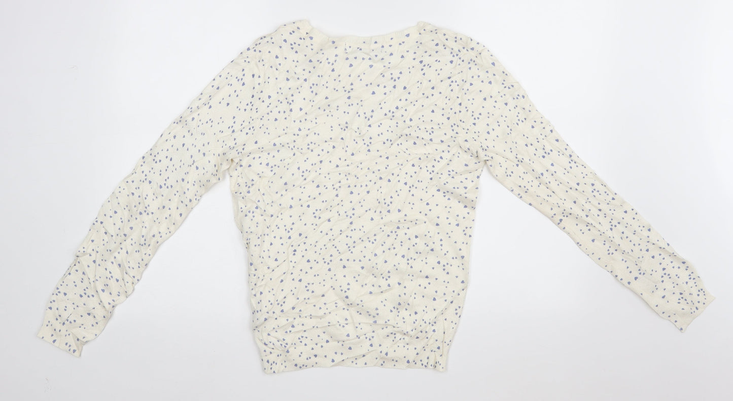 Womens UK Size 10 Marks and Spencer White Pullover Jumper