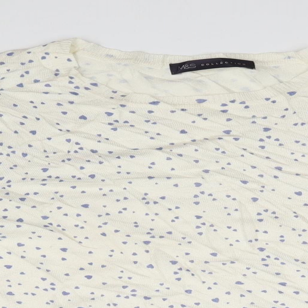 Womens UK Size 10 Marks and Spencer White Pullover Jumper
