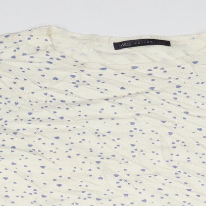 Womens UK Size 10 Marks and Spencer White Pullover Jumper