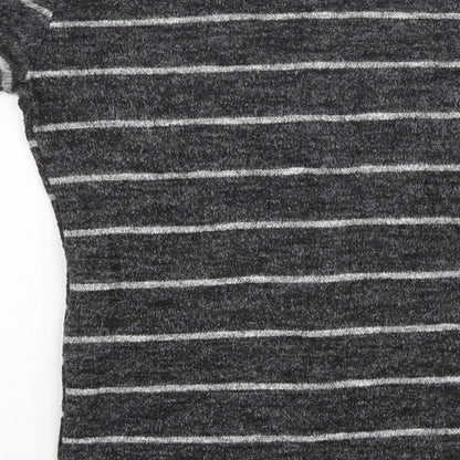 Trendy Womens Grey Striped  Pullover Jumper Size M