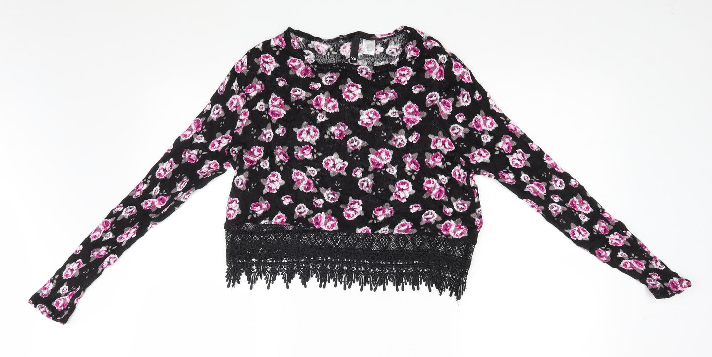 Womens UK Size XS Divided Black Pullover Jumper