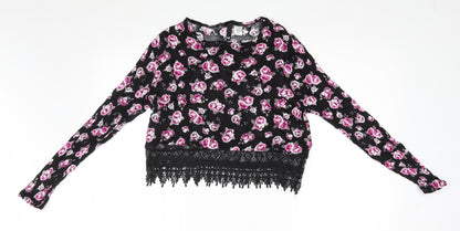 Womens UK Size XS Divided Black Pullover Jumper