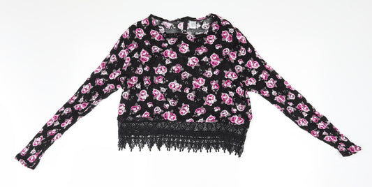 Womens UK Size XS Divided Black Pullover Jumper