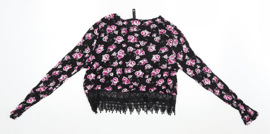 Womens UK Size XS Divided Black Pullover Jumper