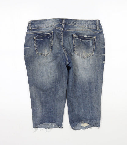 Womens UK Size  Blue Spice Regular Fit Cropped Blue Jeans