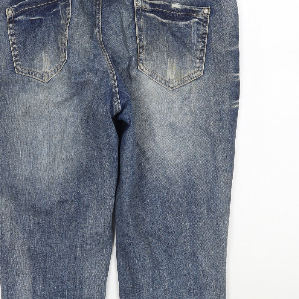 Womens UK Size  Blue Spice Regular Fit Cropped Blue Jeans