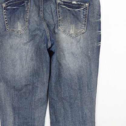 Womens UK Size  Blue Spice Regular Fit Cropped Blue Jeans