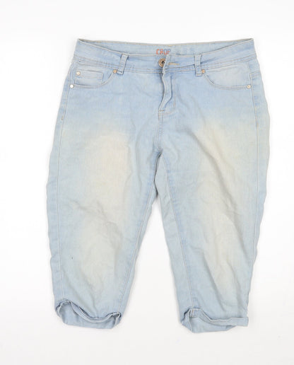 Denim & Co. Womens Blue   Cropped Jeans Size 10