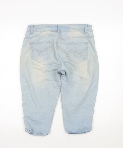 Denim & Co. Womens Blue   Cropped Jeans Size 10