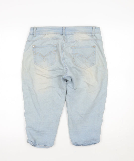 Denim & Co. Womens Blue   Cropped Jeans Size 10