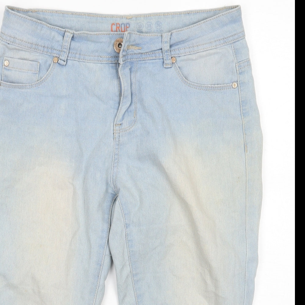 Denim & Co. Womens Blue   Cropped Jeans Size 10