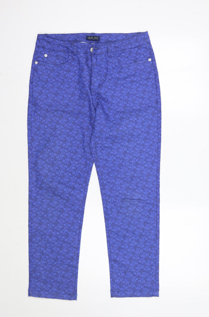 Sugar Crisp Womens Blue Floral  Cropped Jeans Size 10 L27 in