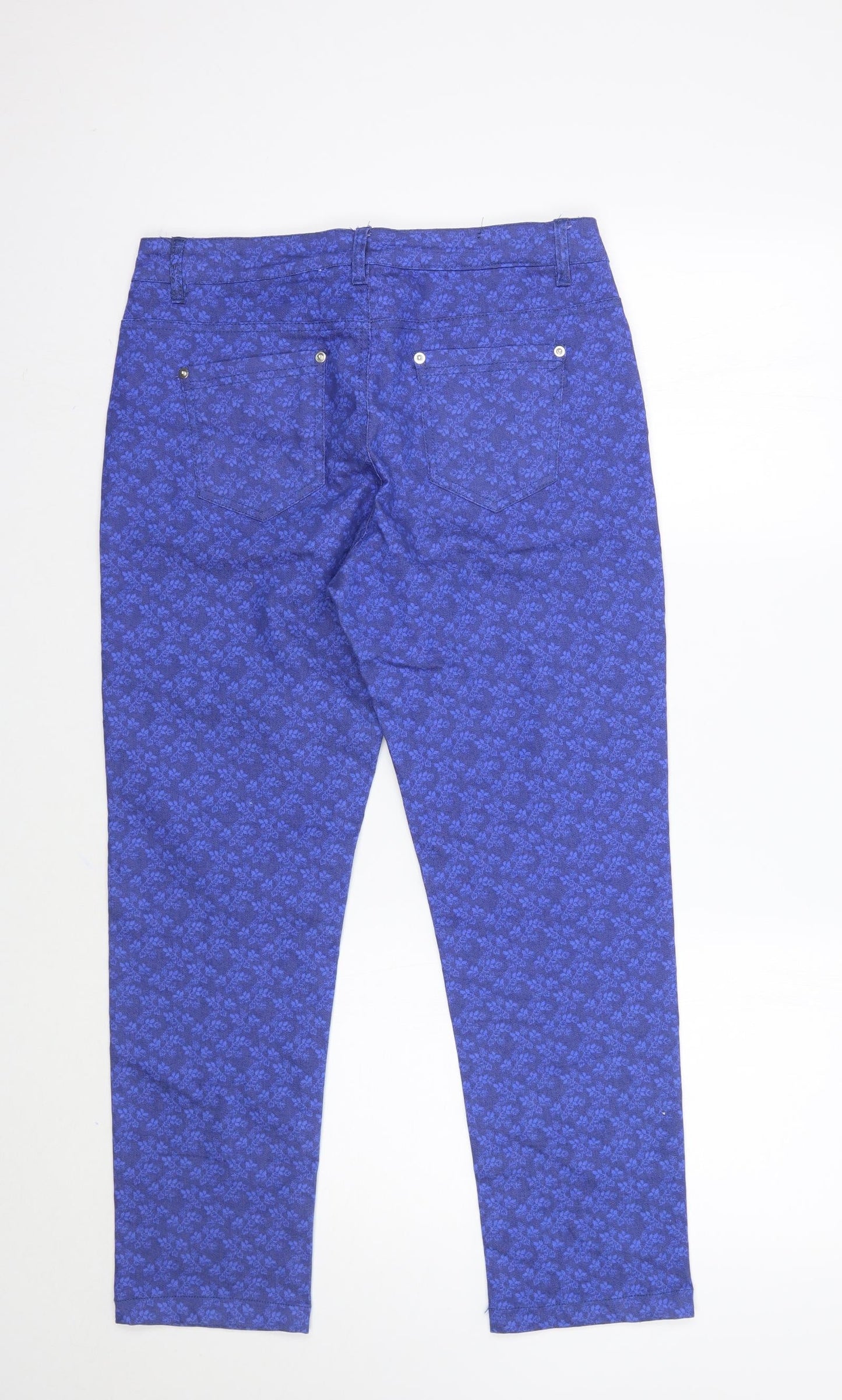 Sugar Crisp Womens Blue Floral  Cropped Jeans Size 10 L27 in