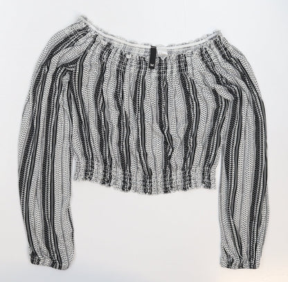 Divided Womens Multicoloured Striped  Basic Blouse Size M