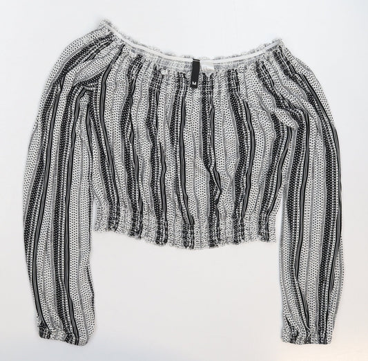 Divided Womens Multicoloured Striped  Basic Blouse Size M
