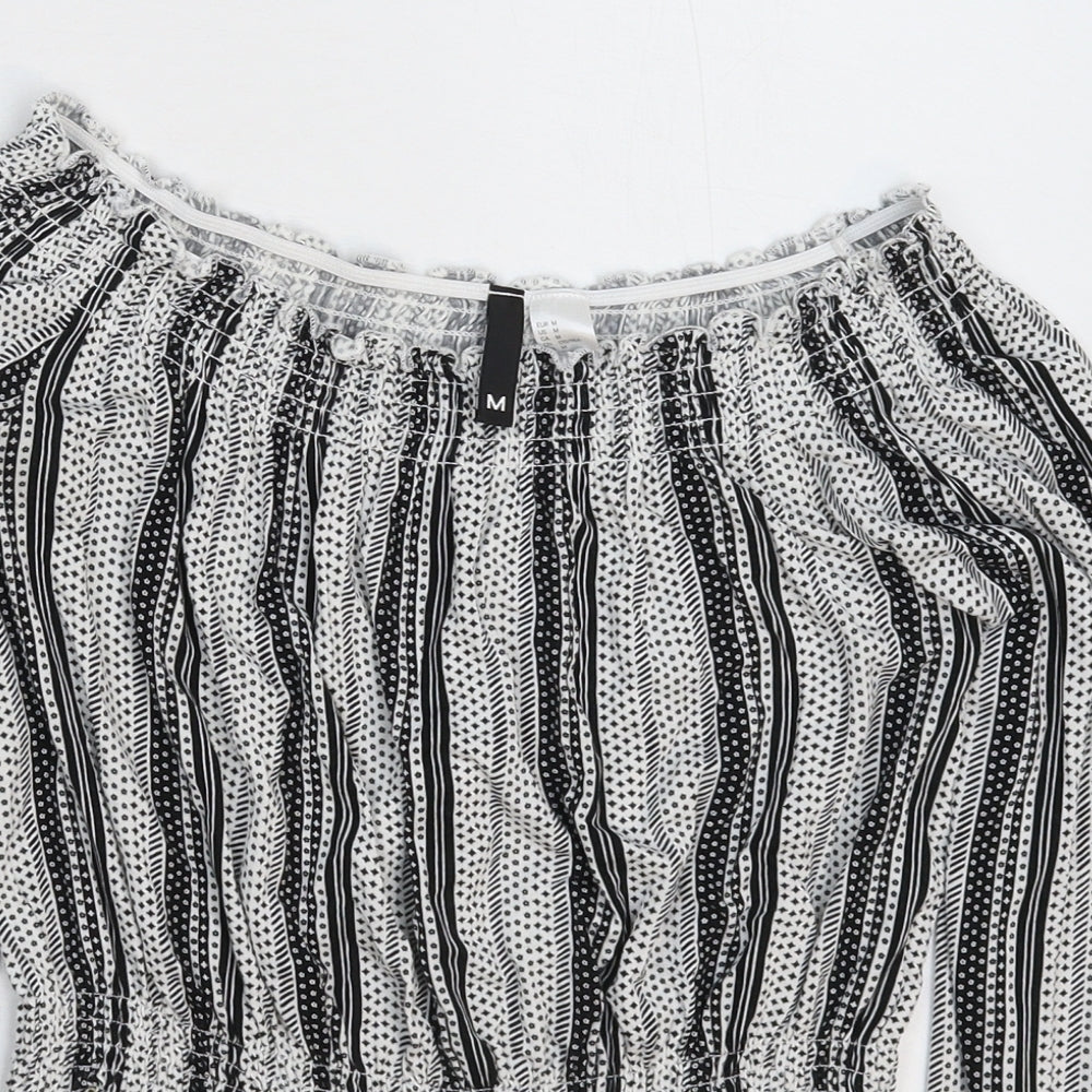 Divided Womens Multicoloured Striped  Basic Blouse Size M
