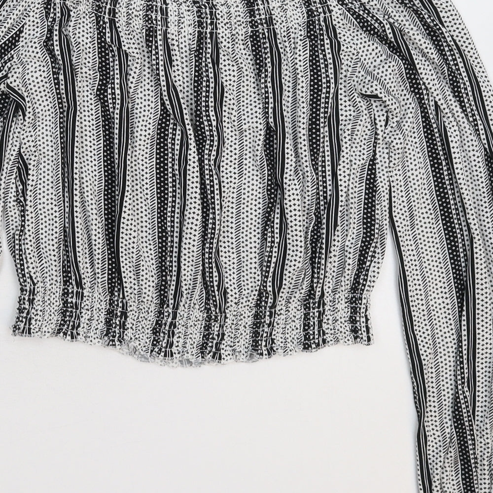 Divided Womens Multicoloured Striped  Basic Blouse Size M