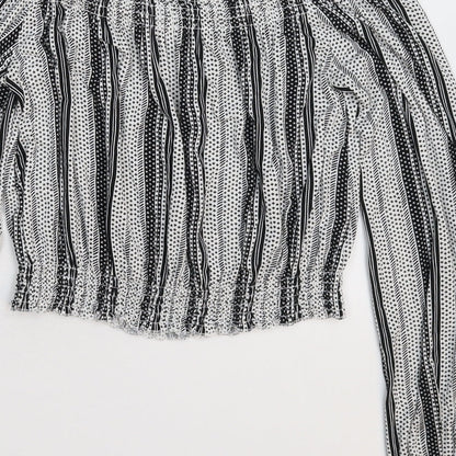 Divided Womens Multicoloured Striped  Basic Blouse Size M