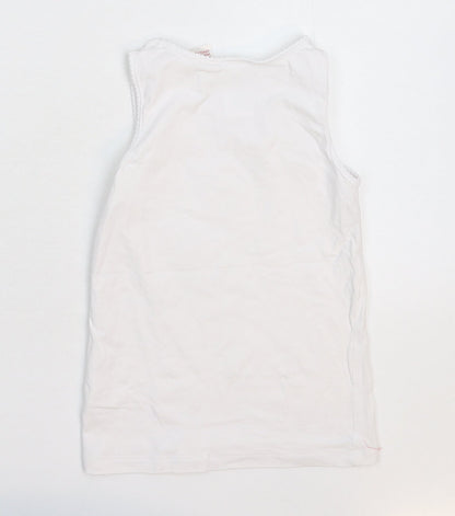 H&M Girls White   Basic Tank Size 7-8 Years