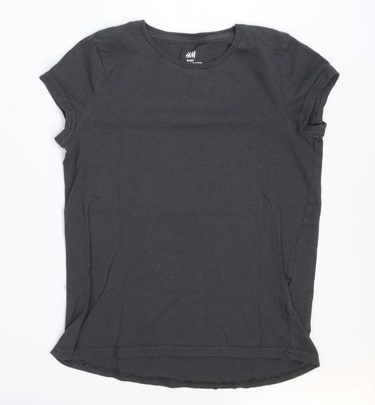 H&M Girls Grey   Basic T-Shirt Size 9-10 Years