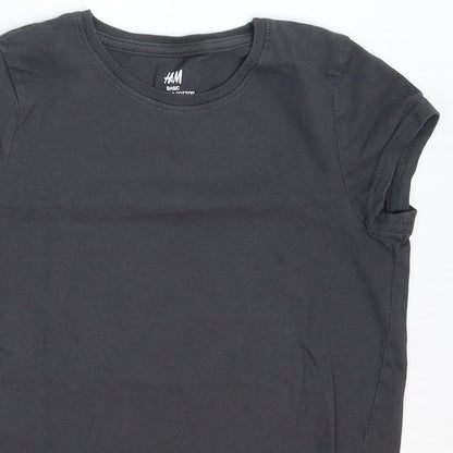 H&M Girls Grey   Basic T-Shirt Size 9-10 Years