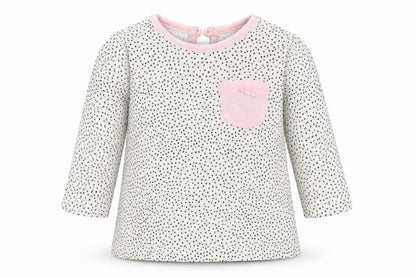 George Girls White Spotted  Basic T-Shirt Size 3-6 Months