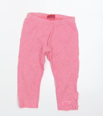 Mothercare Girls Pink Polka Dot  Carrot Trousers Size 4-5 Years - Hello Kitty