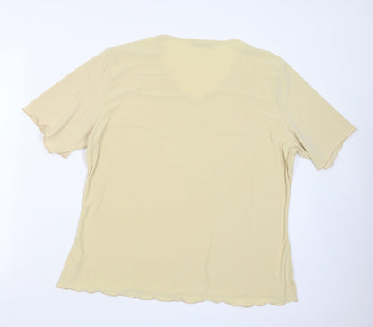 ALUST Womens Beige   Basic Blouse Size 2XL