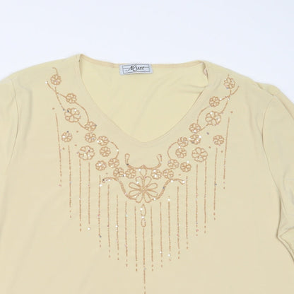 ALUST Womens Beige   Basic Blouse Size 2XL