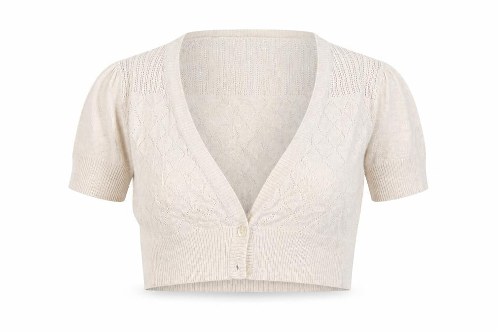 Womens UK Size 14 E-vie Beige Cardigan Jumper