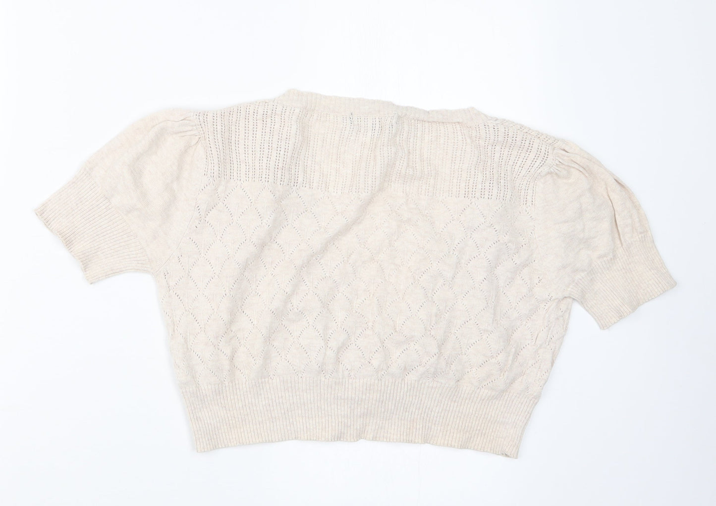 Womens UK Size 14 E-vie Beige Cardigan Jumper